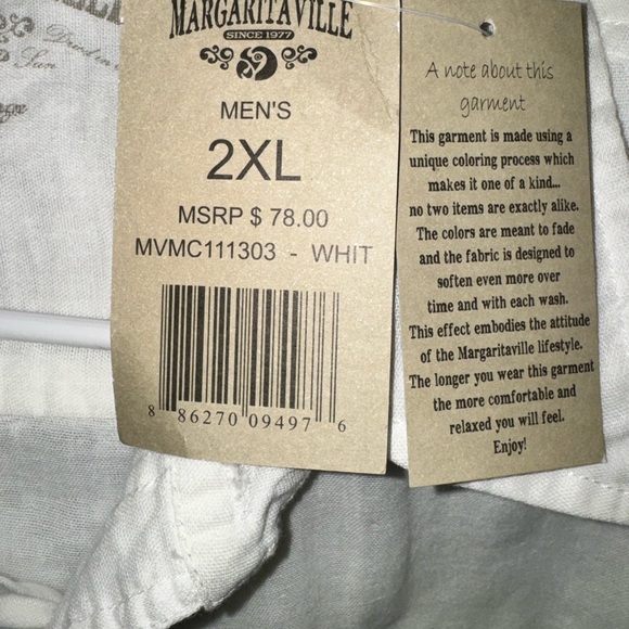NWT Linen Margaritaville Button Down Short Sleeve Shirt - Picture 4 of 4
